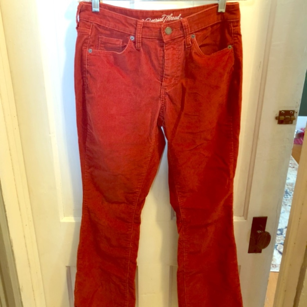 70’s Style Corduroy Flare Pants Rust